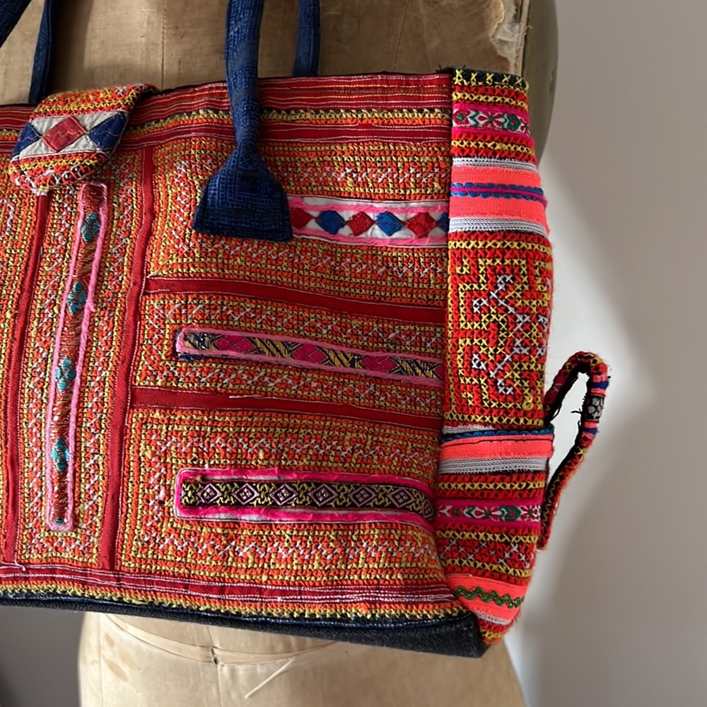 Kilim Moroccan Boho Aztec woven carpet rug bag - Picture 6 of 14